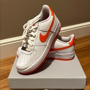 Nike Air Force 1 Low White Safety Orange  - Youth Size 5